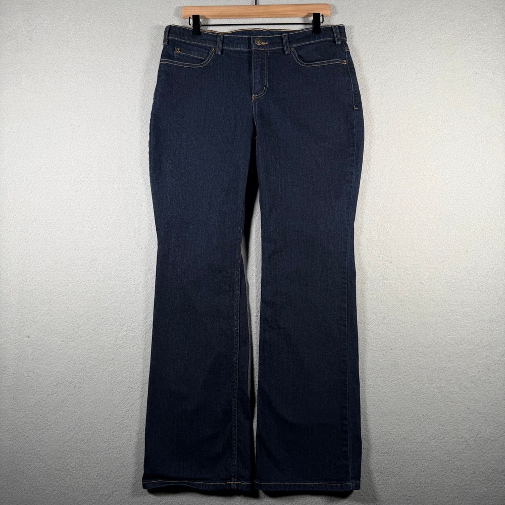 Duluth Trading Co Womens Dark Wash Bootcut Jeans Blue Denim 40711 Size 12x31